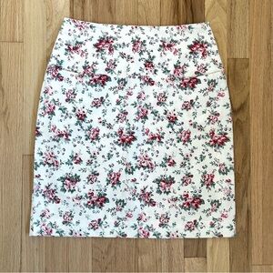 VINTAGE LAURA ASHLEY cottagecore rose floral pencil mini skirt cotton size M
